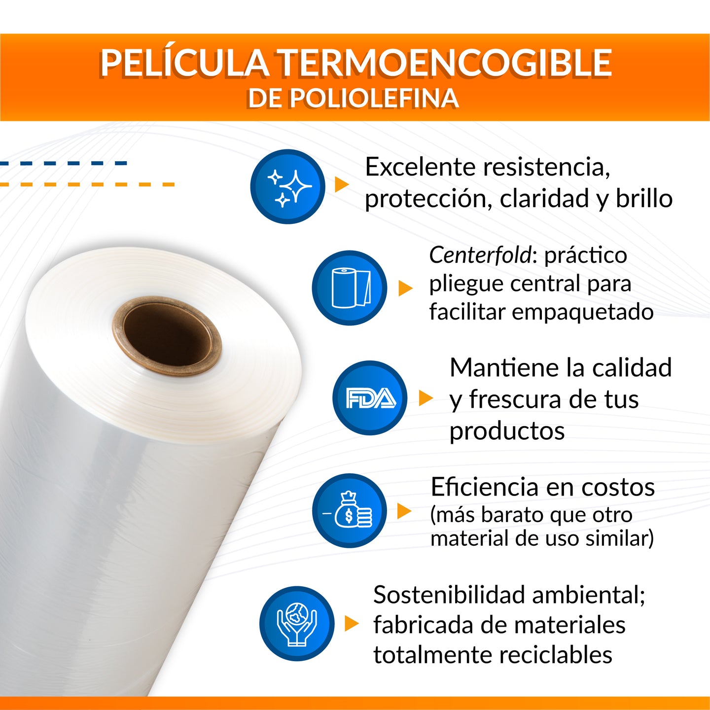 Película Poliolefina Termoencogible (POF) Calibre 60